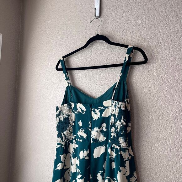 Abercrombie A&F Drama Ruffle Floral Tiered Maxi Dress Green White Medium - Picture 4 of 7